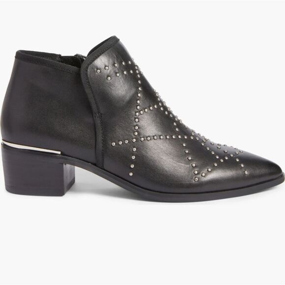 Treasure & Bond black leather studded ankle boots 9 - Picture 1 of 11